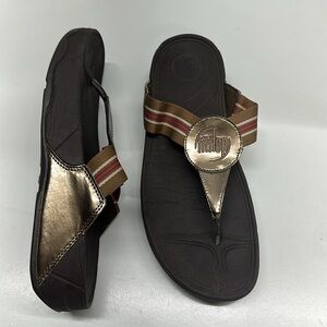 FitFlop Walkstar Sandal Flip Flop Thong Style Comfort 032-012 Brown Red Size 10